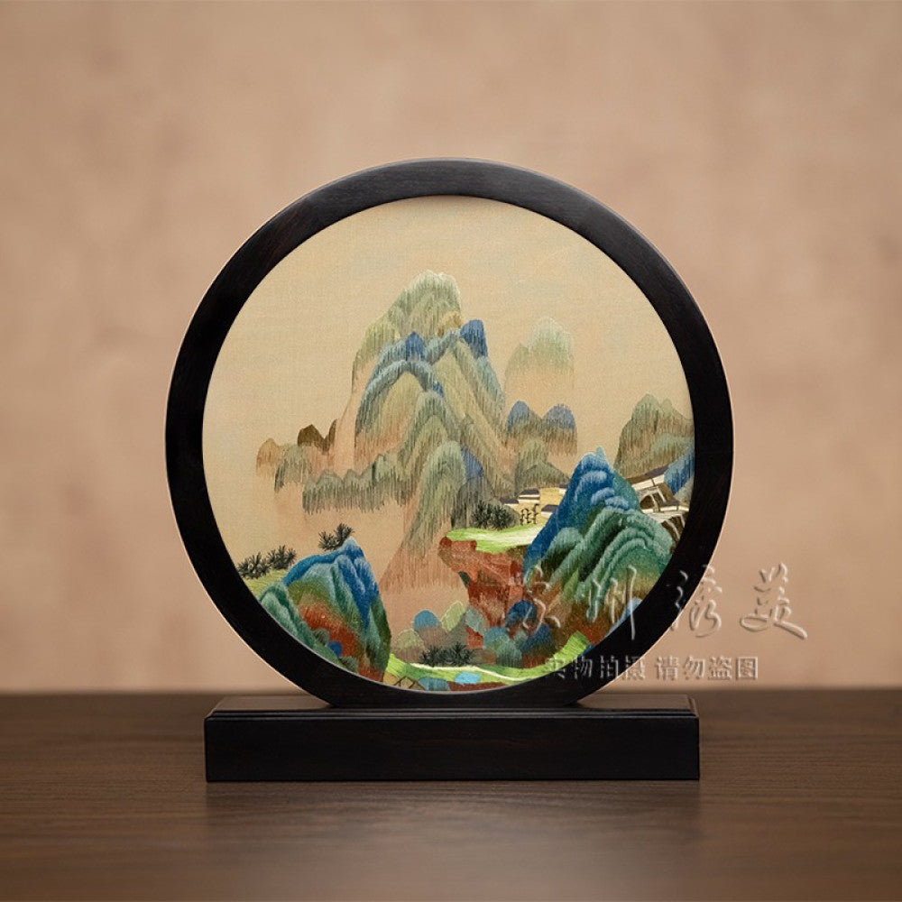 Embroidery ornament Suzhou double sided embroidery desktop ornament creative table embroidery beautiful retro table screen Chinese style business gift image 117