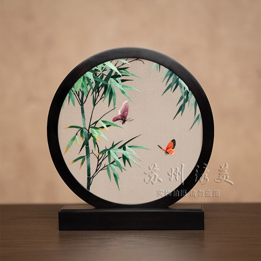 Embroidery ornament Suzhou double sided embroidery desktop ornament creative table embroidery beautiful retro table screen Chinese style business gift image 120
