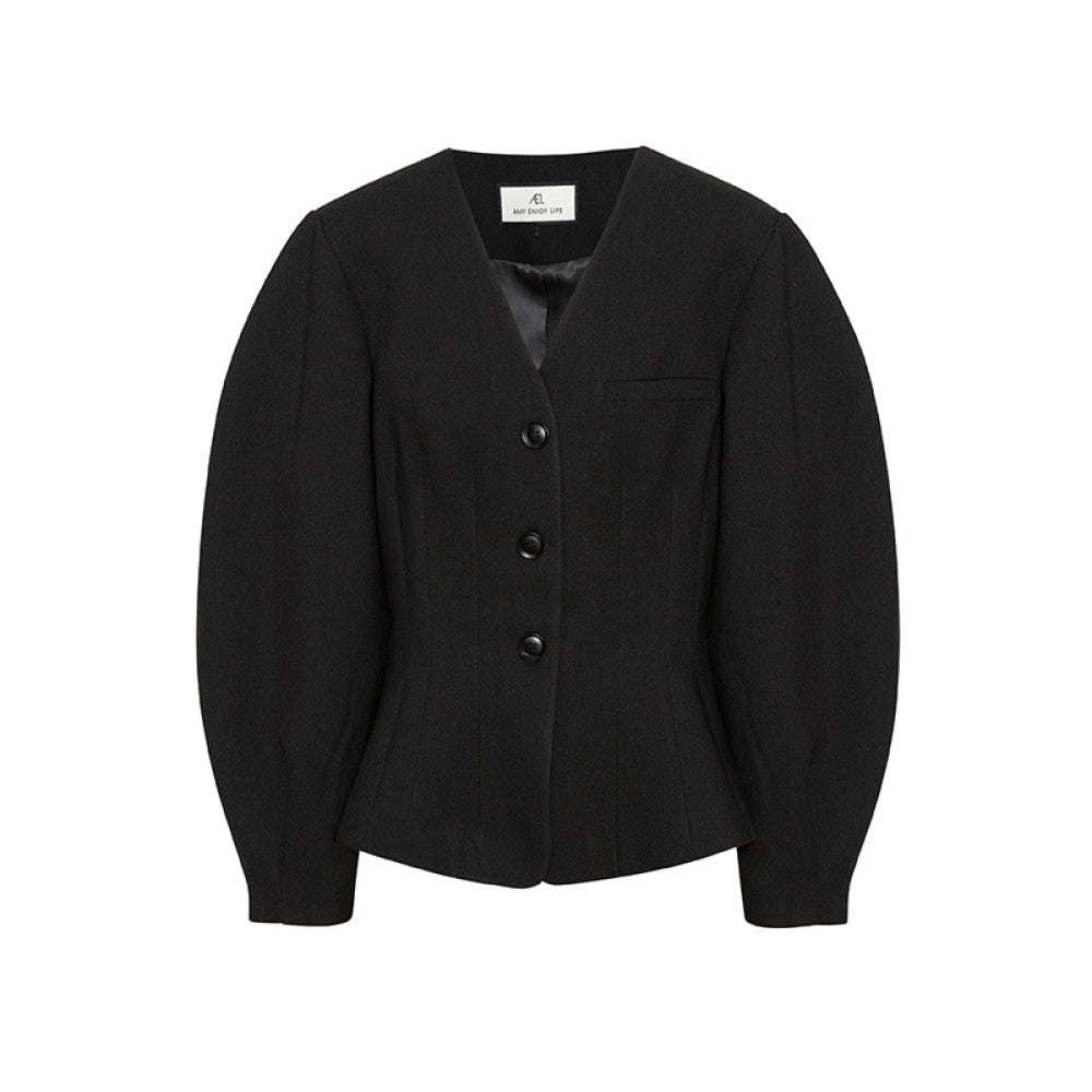 AEL original high end small suit 2025 early autumn new black V neck casual short jacket for women image 11