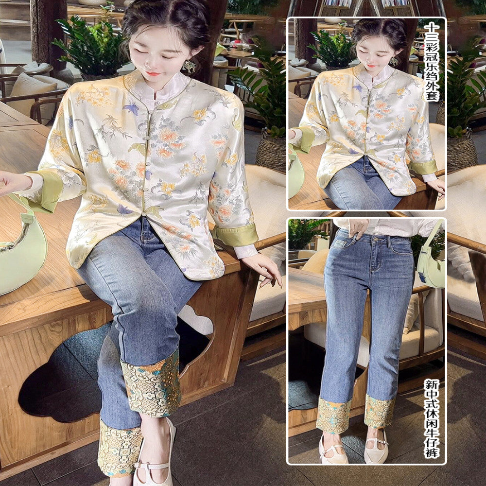 Thirteen Crown Crepe new Chinese style women s silk jacket women s light national style 2025 early spring mulberry silk top image 45