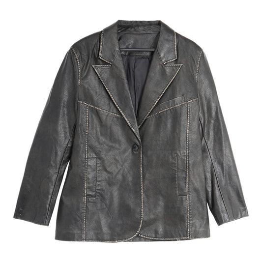 ASAYA2859 Nishimachimura leather blazer