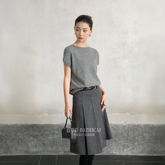 ASAYA4730 – Classic Pleated Midi Skirt 🎀✨