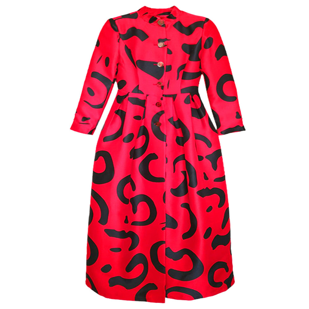 Red Dust has you 2025 autumn new thick coat waist cinching and slimming New Year s red super long Korean drama temperament coat image 5