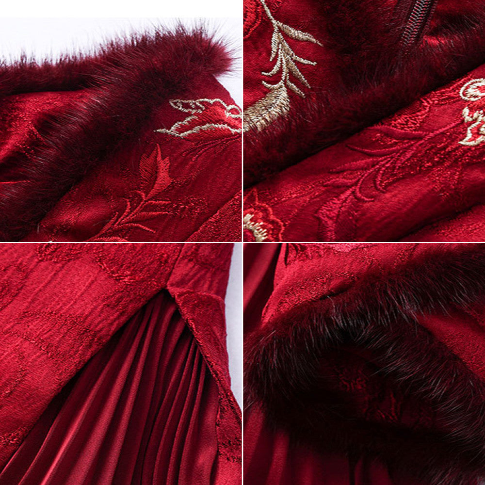 New Chinese Qipao 2025 New Mom Wedding Dress Red Hanfu Spring and Autumn Tang Dress Chinese Style Dress image 4
