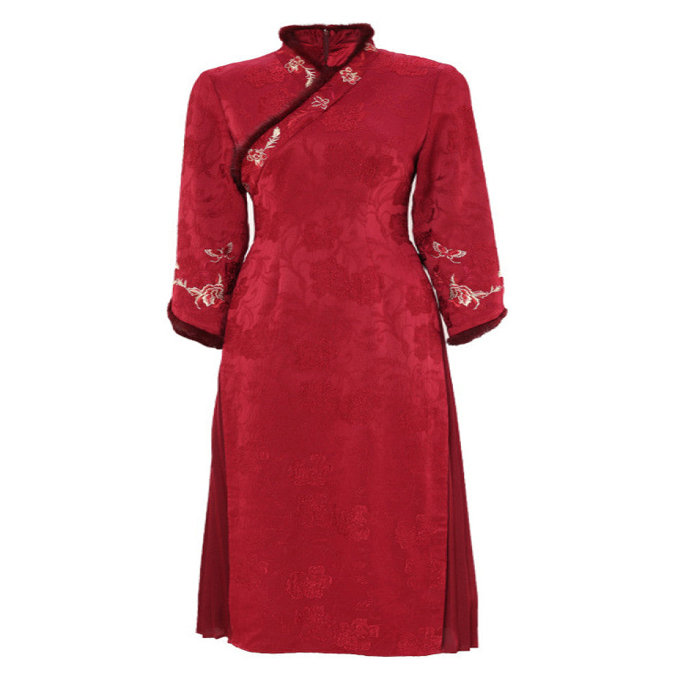 New Chinese Qipao 2025 New Mom Wedding Dress Red Hanfu Spring and Autumn Tang Dress Chinese Style Dress image 5