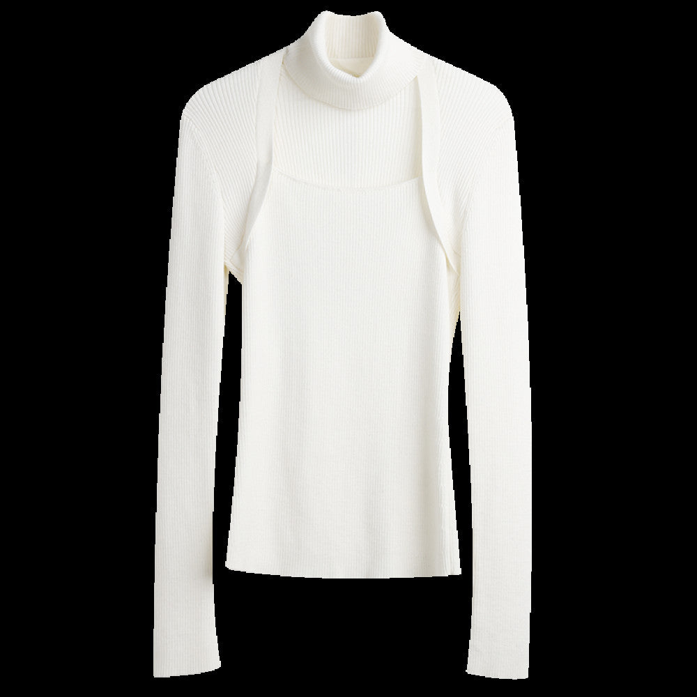 RoseLingLing machine washable wool high fashion detachable scarf slim fit and slimming knit top base sweater image 19