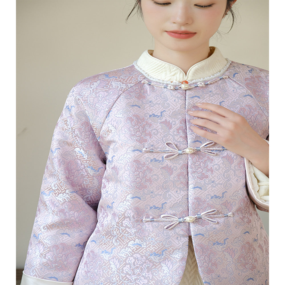 Shanyouse new Chinese style jacket winter improved Tang suit for women Chinese style young style Zen tea suit buttoned top image 5