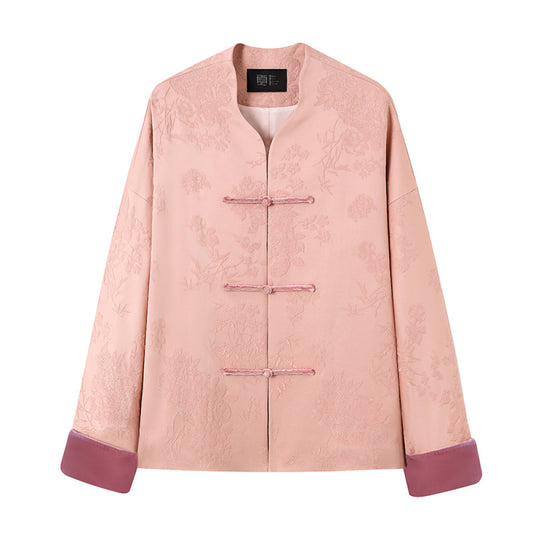 ASAYA2629 New Jacquard Disc Button Short Jacket