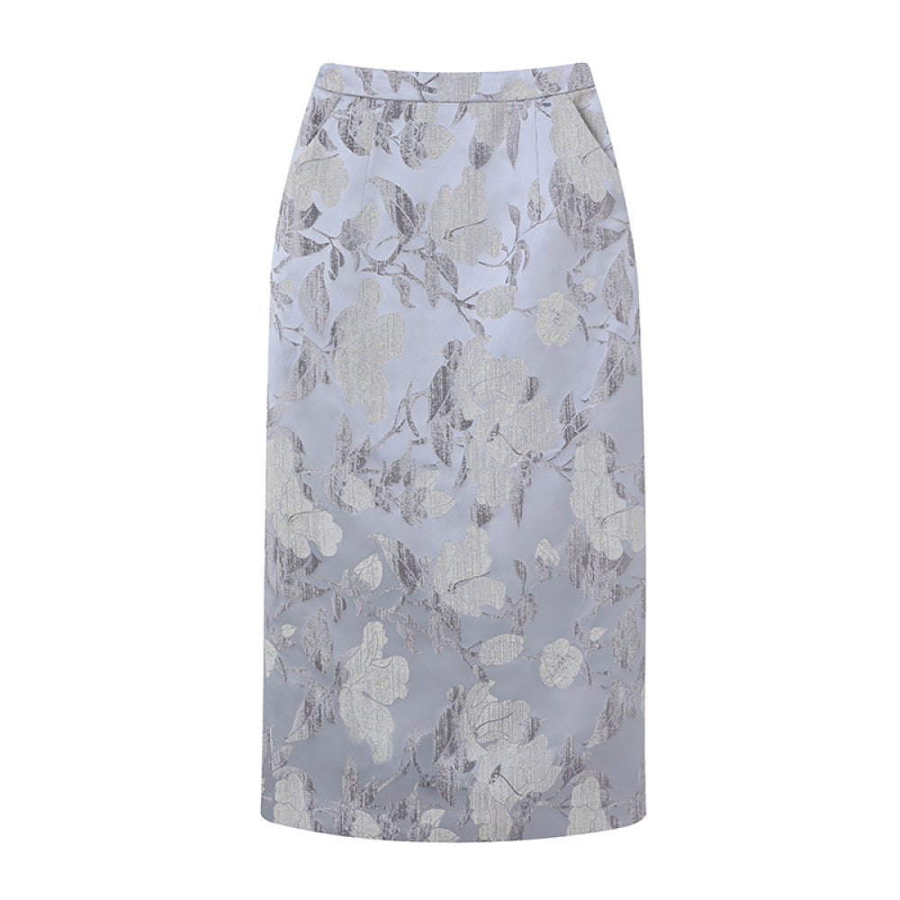 Ruyi Lianyun Spring and Autumn New Jacquard Straight Tube Half length Skirt for Women New Chinese Style Retro Style Pencil Skirt with Drawback image 23