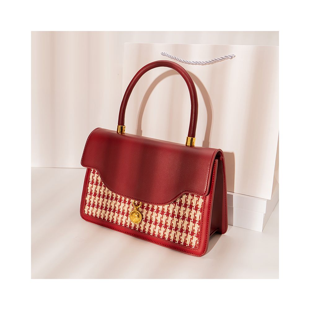 ASAYA2421 Retro red velvet wedding bag crossbody small square bag high-end portable Xiuhe suit bridal bag