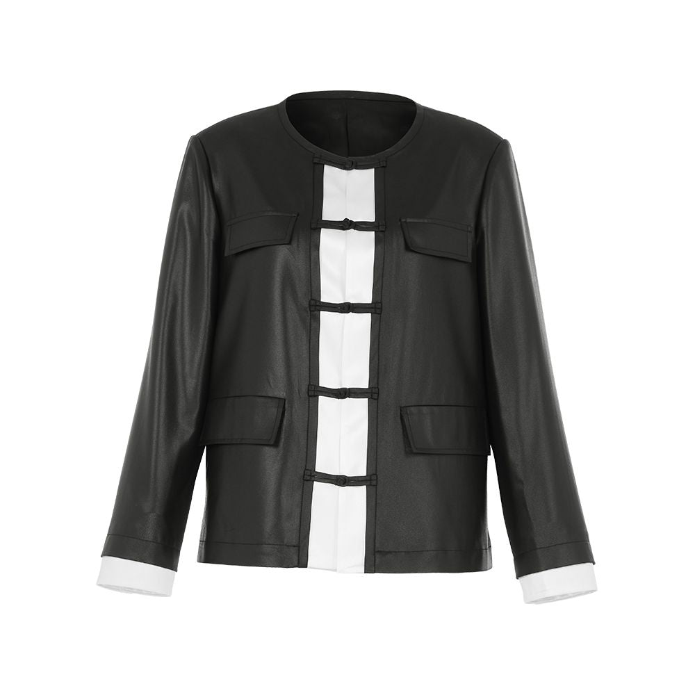 Celebrity s same style flower and tree deep new Chinese style jacket women s new casual Chinese style improved buttoned top image 7