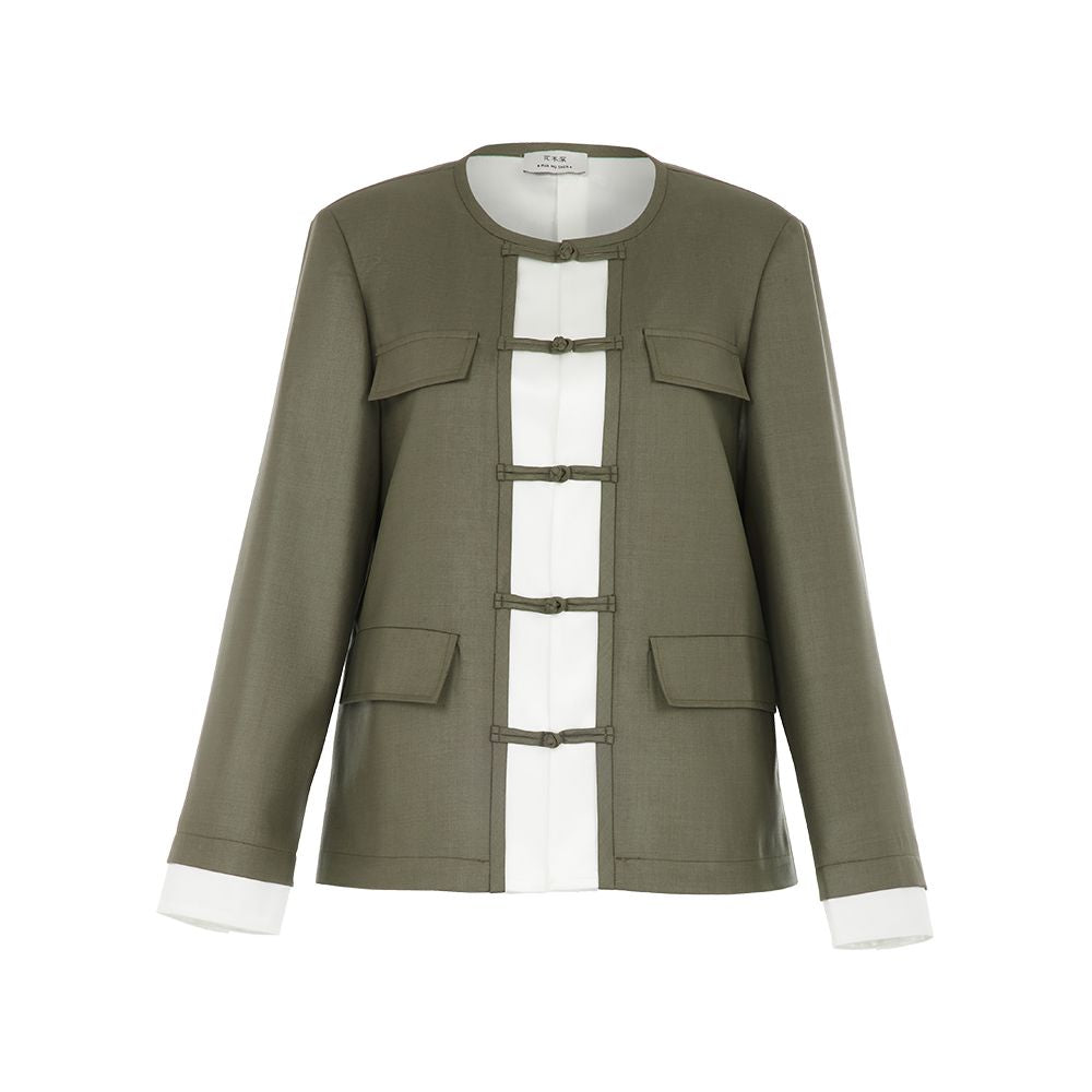 Celebrity s same style flower and tree deep new Chinese style jacket women s new casual Chinese style improved buttoned top image 16