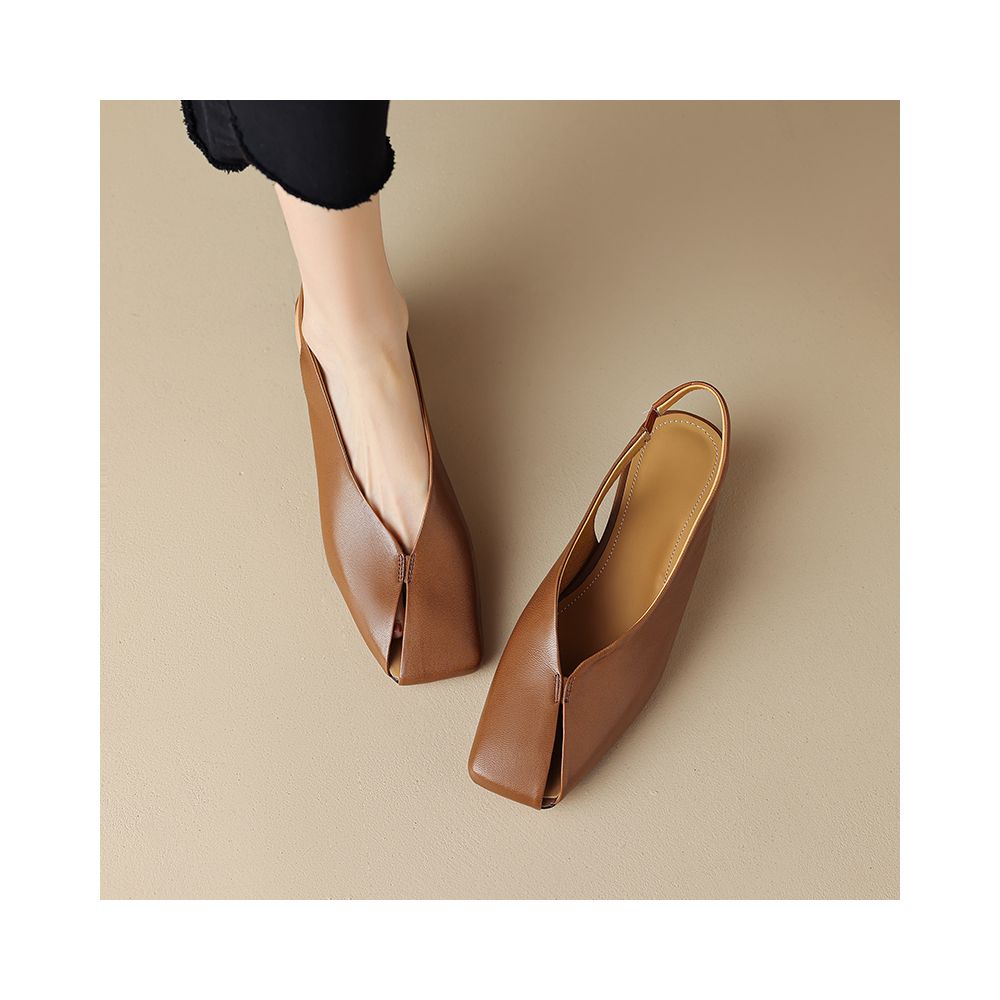 New strong promotion Extremely simple style niche design hollow toe sandals for women s summer leisure retro thick heels and empty shoes at the back image 10