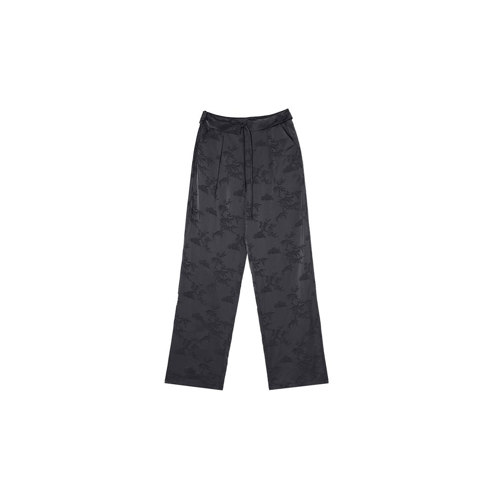 Ruyi Lianyun Spring Summer New Retro Chinese Casual Pants for Women Jacquard Lace Lotus Leaf Edge Slim and Long Pants image 10