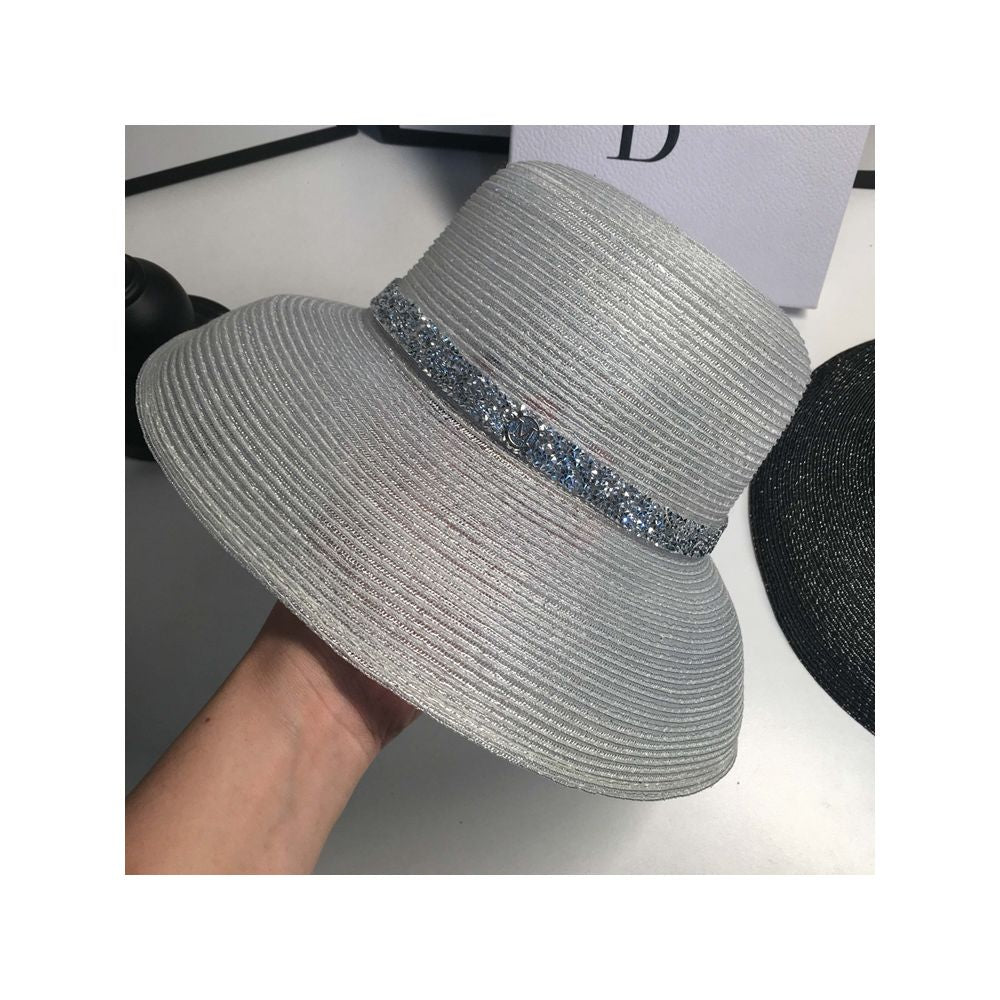 Asaya2160 : silk sun hat women's summer tide all-match foldable straw hat