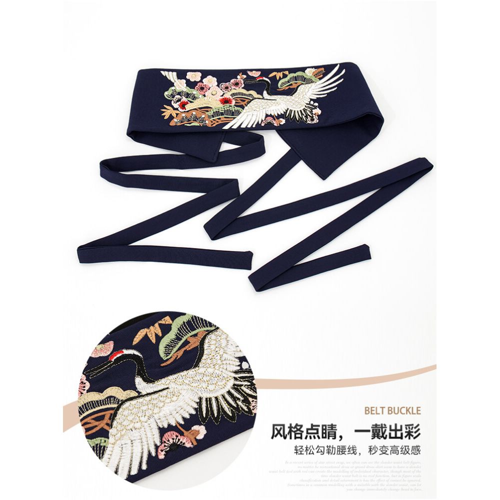 New Chinese style horse faced skirt dress with red embroidered Hanfu waistband women s skirt accessories palace retro Chinese style image 4