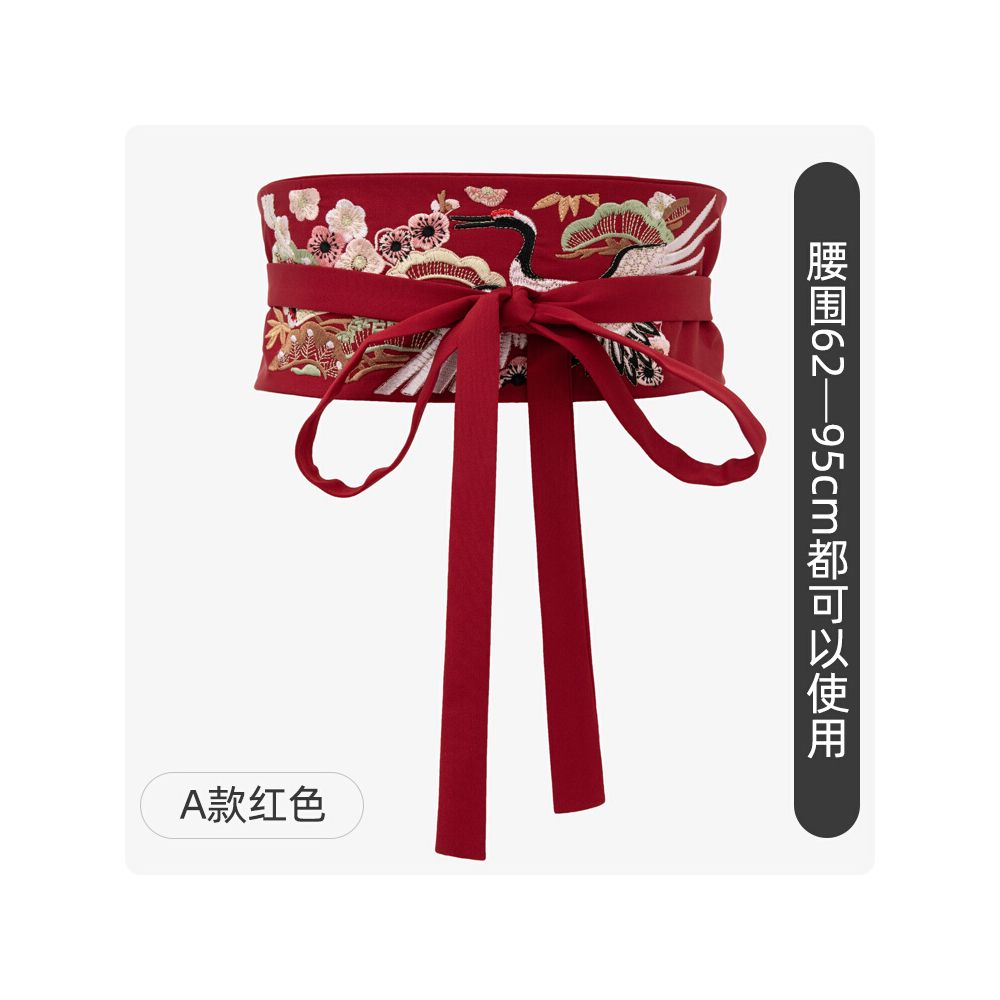 New Chinese style horse faced skirt dress with red embroidered Hanfu waistband women s skirt accessories palace retro Chinese style image 6