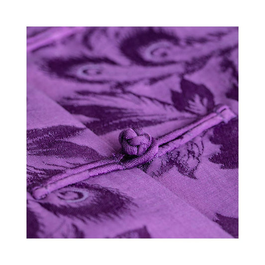 ASAYA1791 Tao Zhi Miao 2023 Spring / A Zi Chinese literary spring and autumn stand up collar sandwich jacquard jacket solid color purple