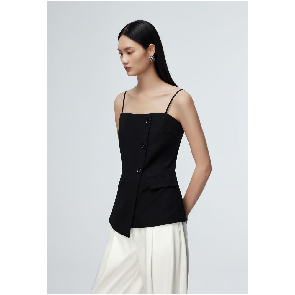 ASAYA4789 – Urban Chic Spaghetti Strap Vest 🖤🤍