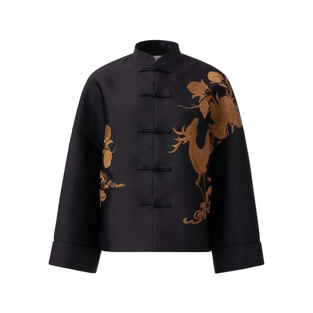Naivee blogger s same style autumn new Chinese style women s clothing Chinese style top embroidered buckle loose jacket for women image 22