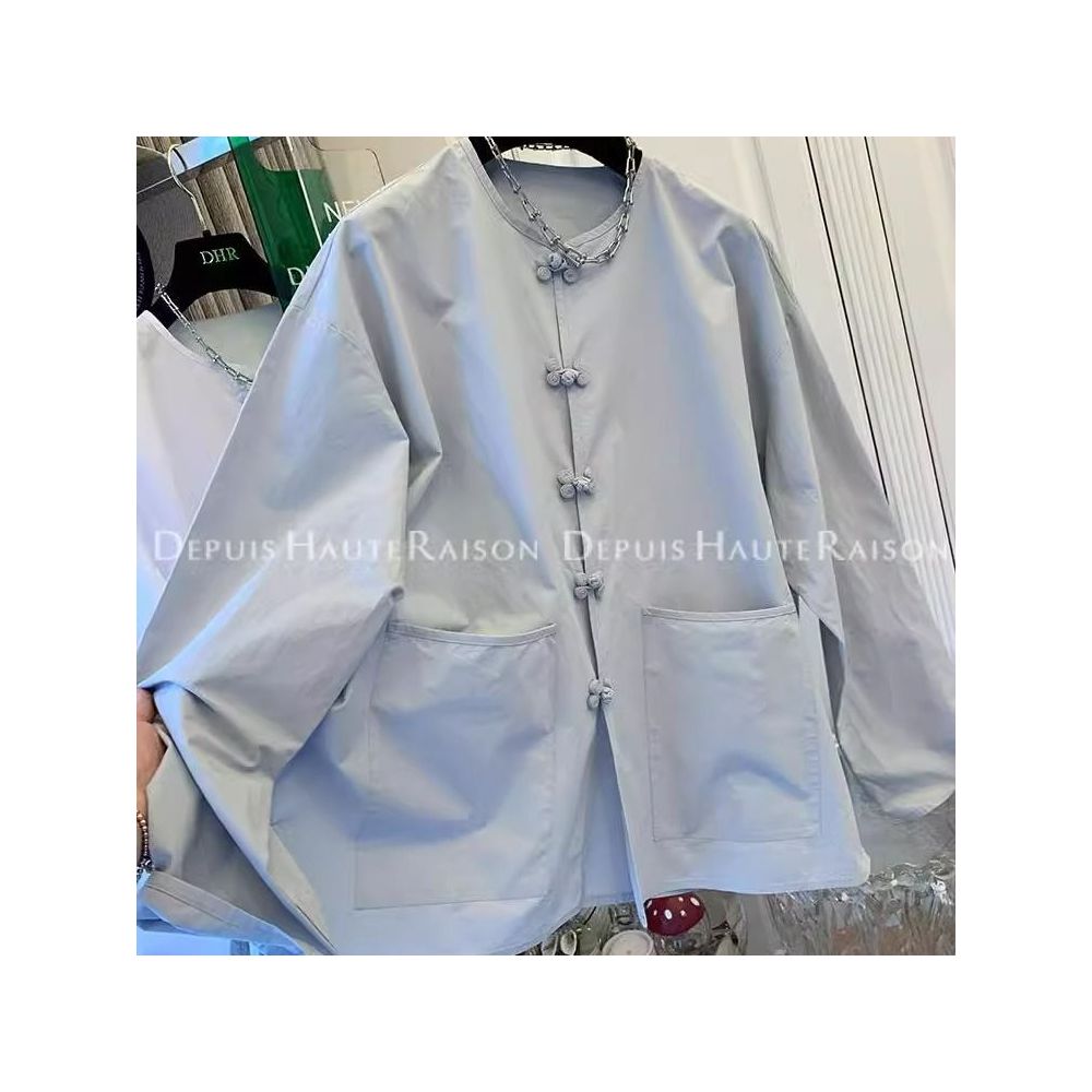China Chic 300 kg large high class super good looking new Chinese button up shirt men s and women s summer fashion shirt image 10
