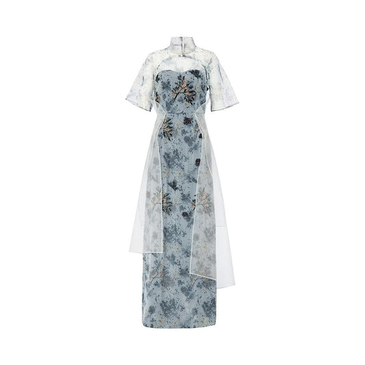 Asaya1096 - Huamu Shen dress grade three-dimensional beaded Chinese style cheongsam women's Chinese dress