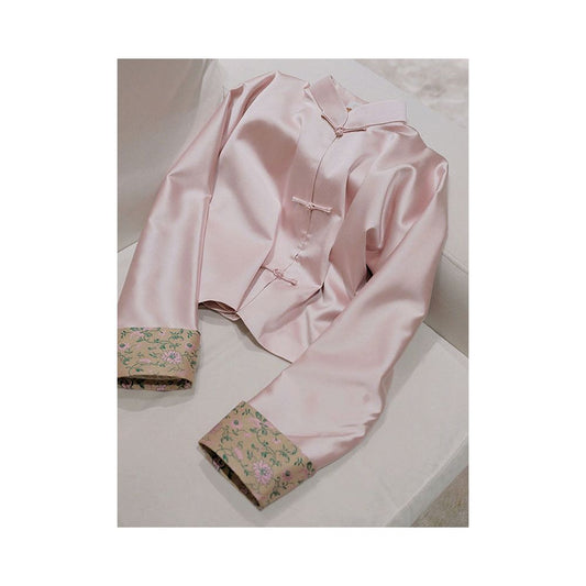 Asaya1058 - New Chinese retro improved buttoned shirt 2025 autumn and winter new chiffon niche design embroidered Tang suit top