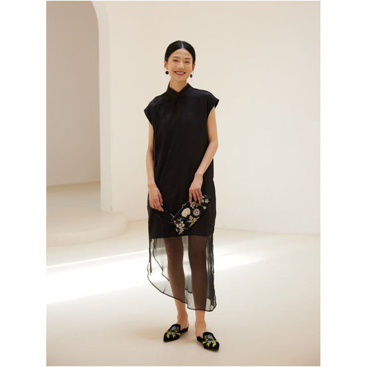 Asaya846 - TAORAN New Chinese style Improved Cheongsam Skirt 2024 New Slant Front Elegant High end Chinese Style Girl Dress