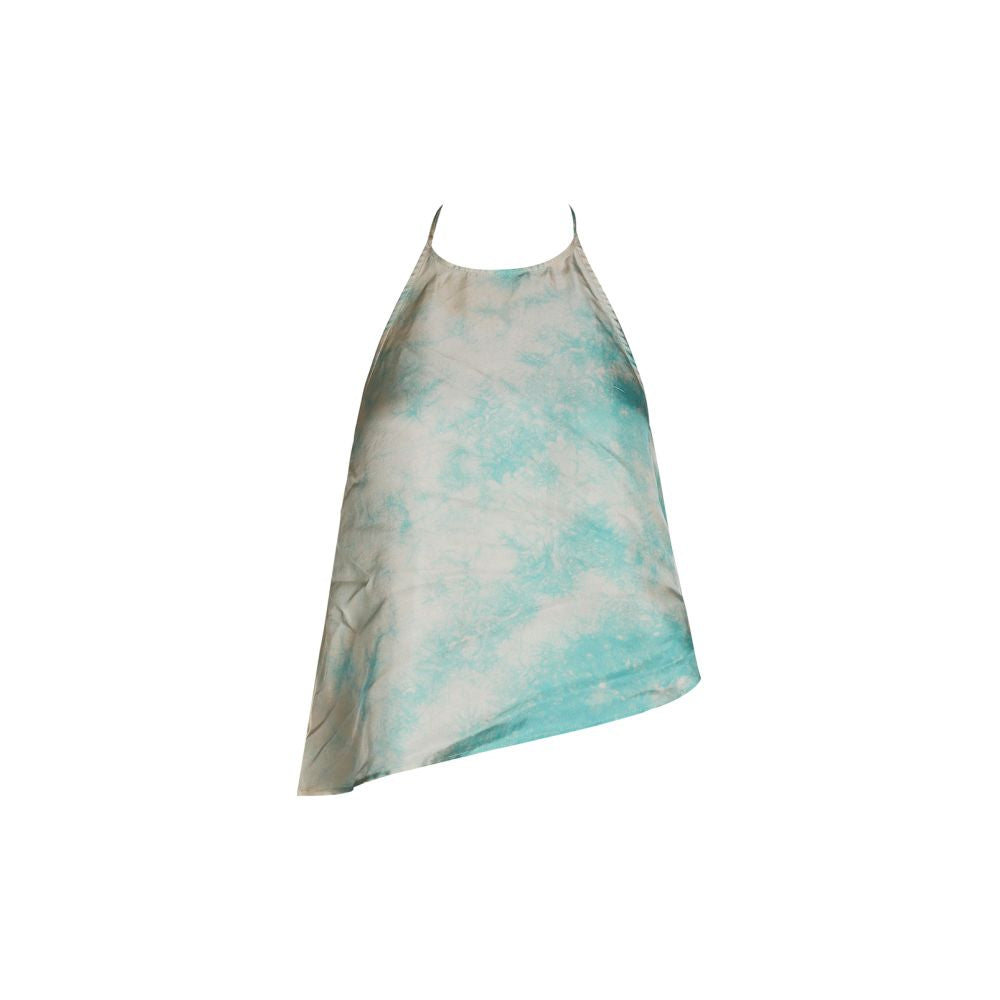 SAKINAWANG 2021SS Summer Original Design Silk Tie Dyeing Neck Strap Open Back Top Color image 9