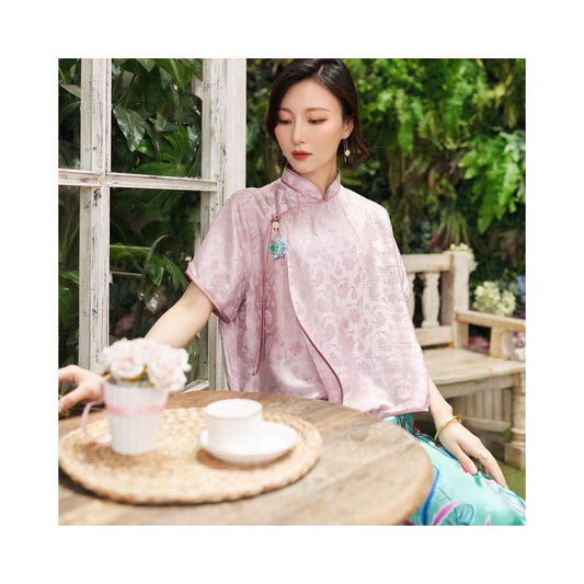 Asaya313 -  Silk Loose Top Breathable and Cool for Spring and Summer