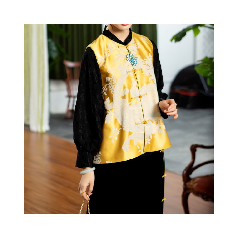 Town store baby JCL769 looks at butterfly entering orchid room stand up collar button sleeveless versatile vest top spring autumn winter image 43