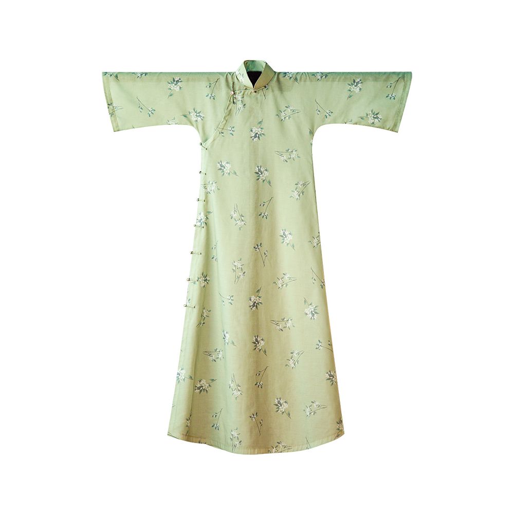 Wilderness in the mountains and wilderness One city style fluff Inverted sleeves printed with retro Republic of China style cheongsam for daily wear Original image 8