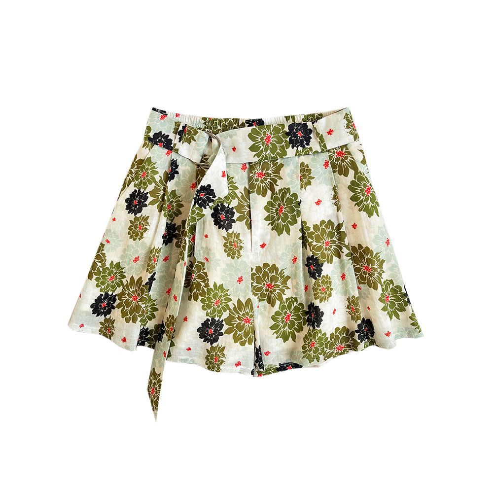 OPOF Women s Loose Shorts Set with Ramie Shirt Artistic and Printed Design Large Lantern Sleeves 2024 Spring and Summer New image 19