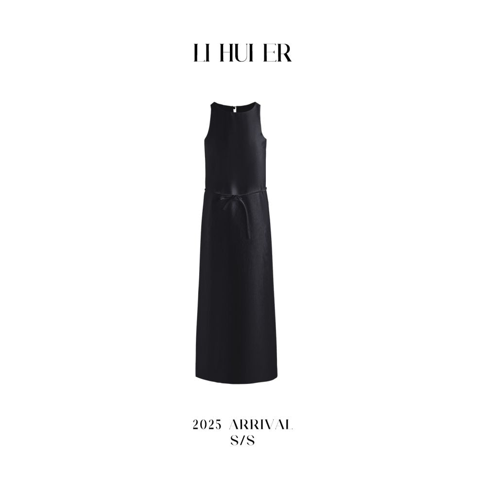 LiHuiEr simple fog black dress for women exuding a sense of luxury and slimming temperament Sleeveless vest dress image 11