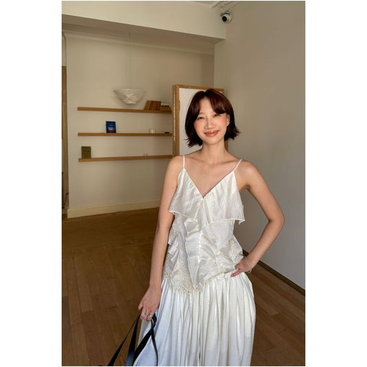 ASAYA5071 – L’Essence Ruffle Lace Top 🤍🌿