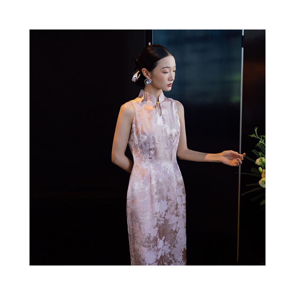 Dear Mudan New Chinese Qipao engagement dress daily wearable long skirt white high end elegant sleeveless morning gown image 14