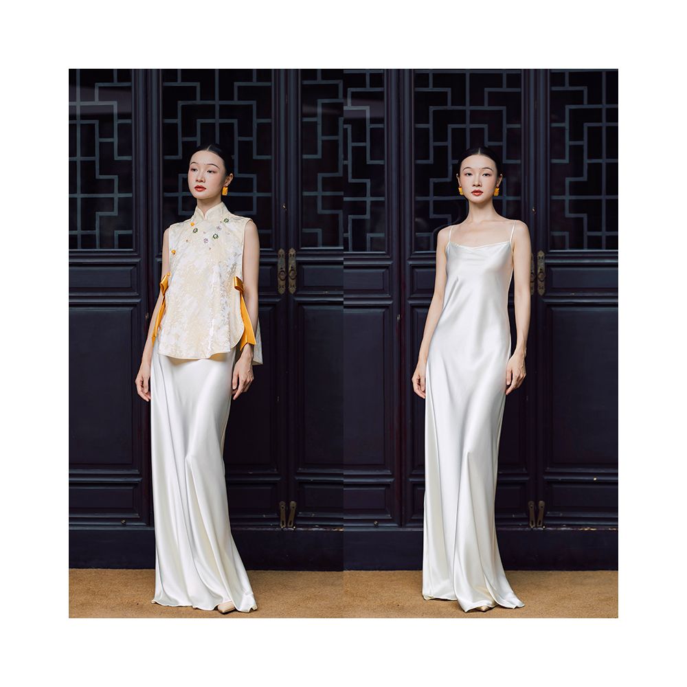 Dear Peony Bride Chinese style Morning Robe High end Toasting Dress Cheongsam Set Engagement Banquet Dress Long Skirt image 5