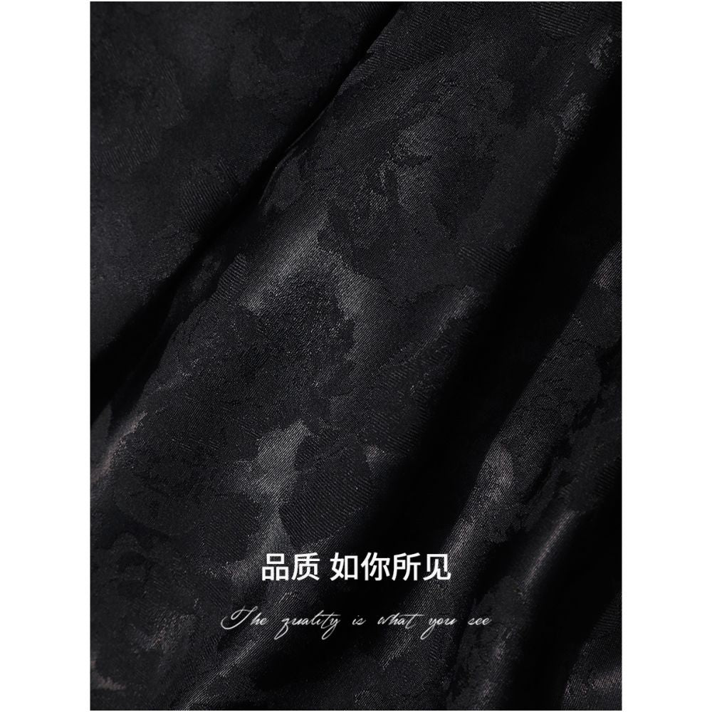 COCOBELLA New Chinese Dark Pattern Jacquard Satin Shirt with Side placket and Buckle Top SR3061B 3 image 5