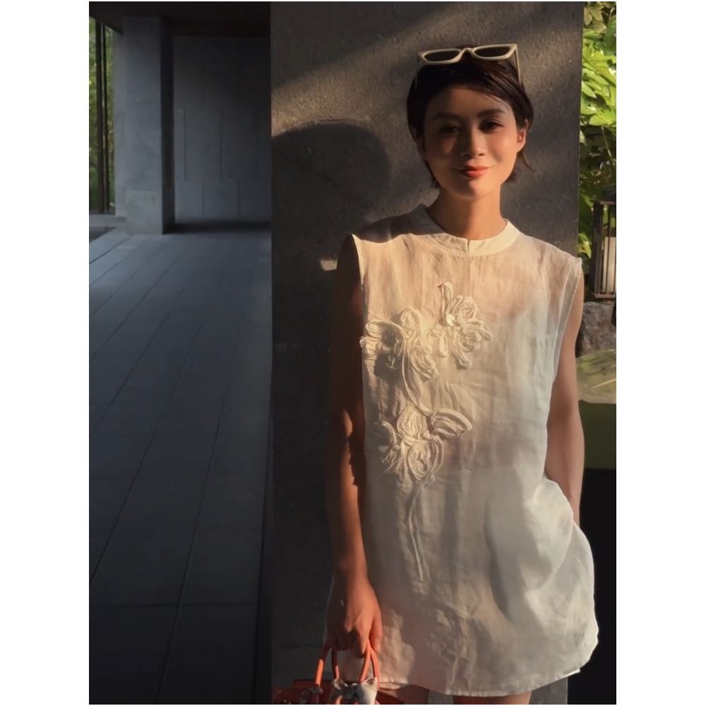 New Chinese style sleeveless vest with jacquard design and Chinese knot buttons summer 2025 new style loose fit slimming versatile and casual shorts image 10