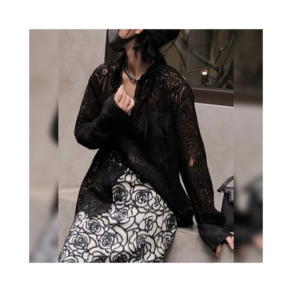 ASAYA5128 – Aire Lace Illusion Shirt 🌿✨