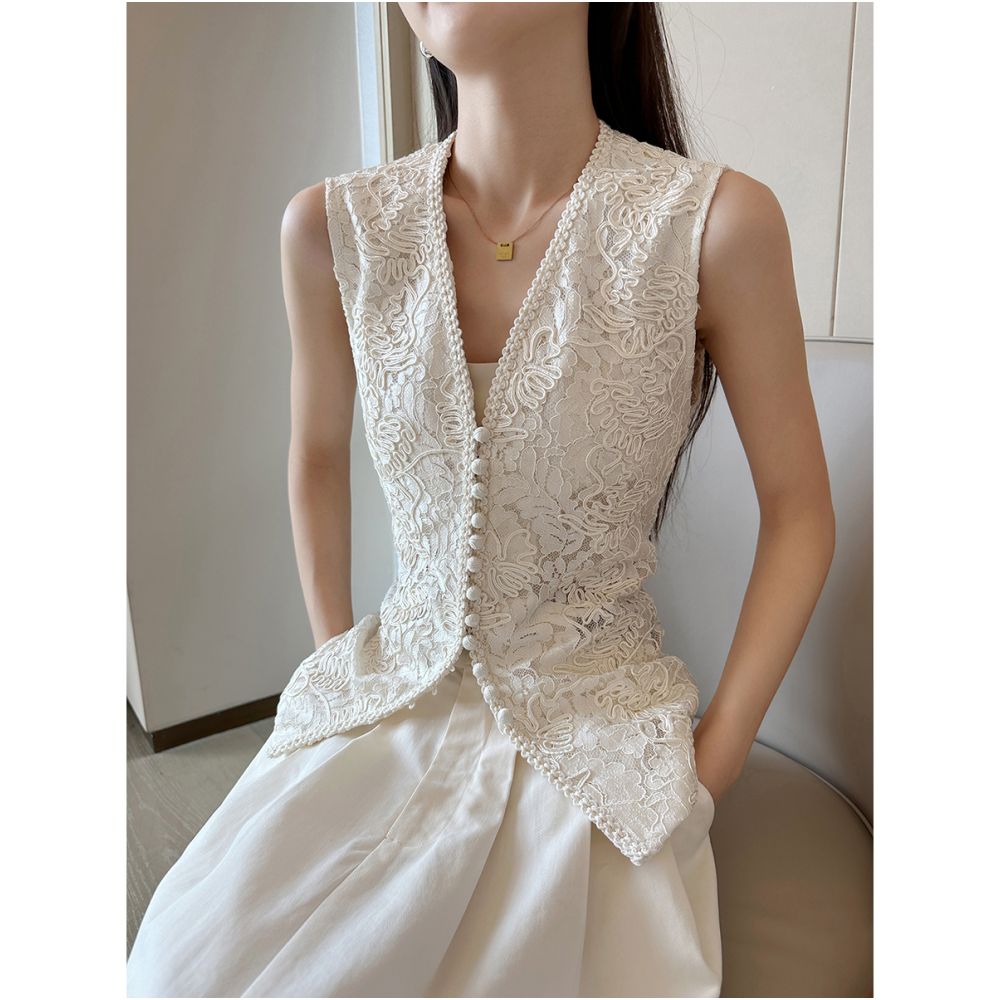 ASAYA5145 – Ivory Grace Lace Vest 🤍🌷