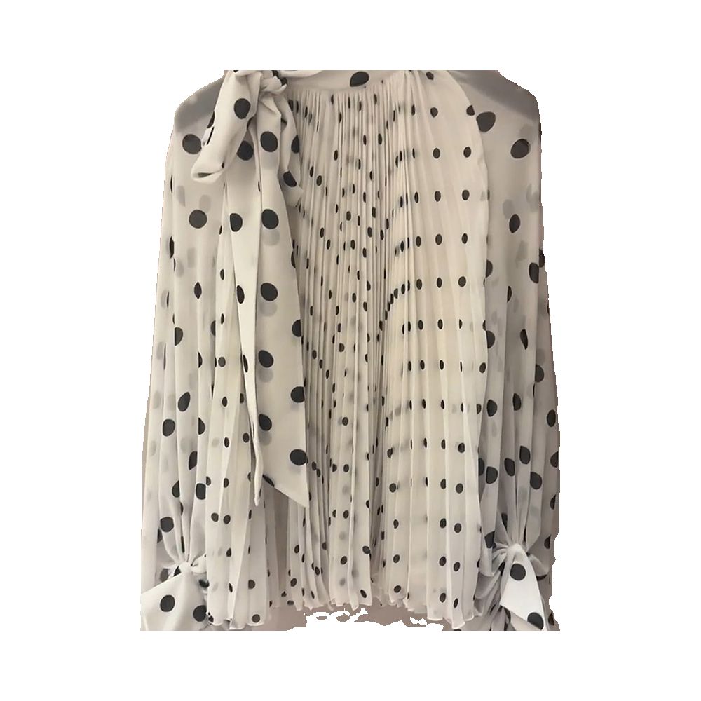 Retro versatile chic chic top gentle style age reduction 2025 autumn new style fashionable polka dot Western style chiffon shirt image 5