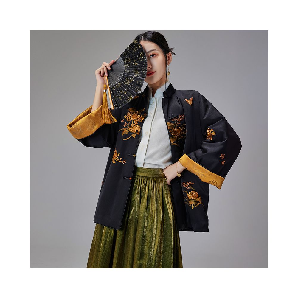 Moyu Original Celebrity Style Chinese Style Original Improved Heavy Embroidery Tea Robe New Chinese Tang Suit Jacket image 6