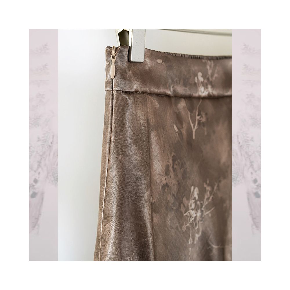 Xi Ran Chinese style national style half skirt high waisted fishtail skirt women s 2025 spring and summer new style retro long skirt image 3