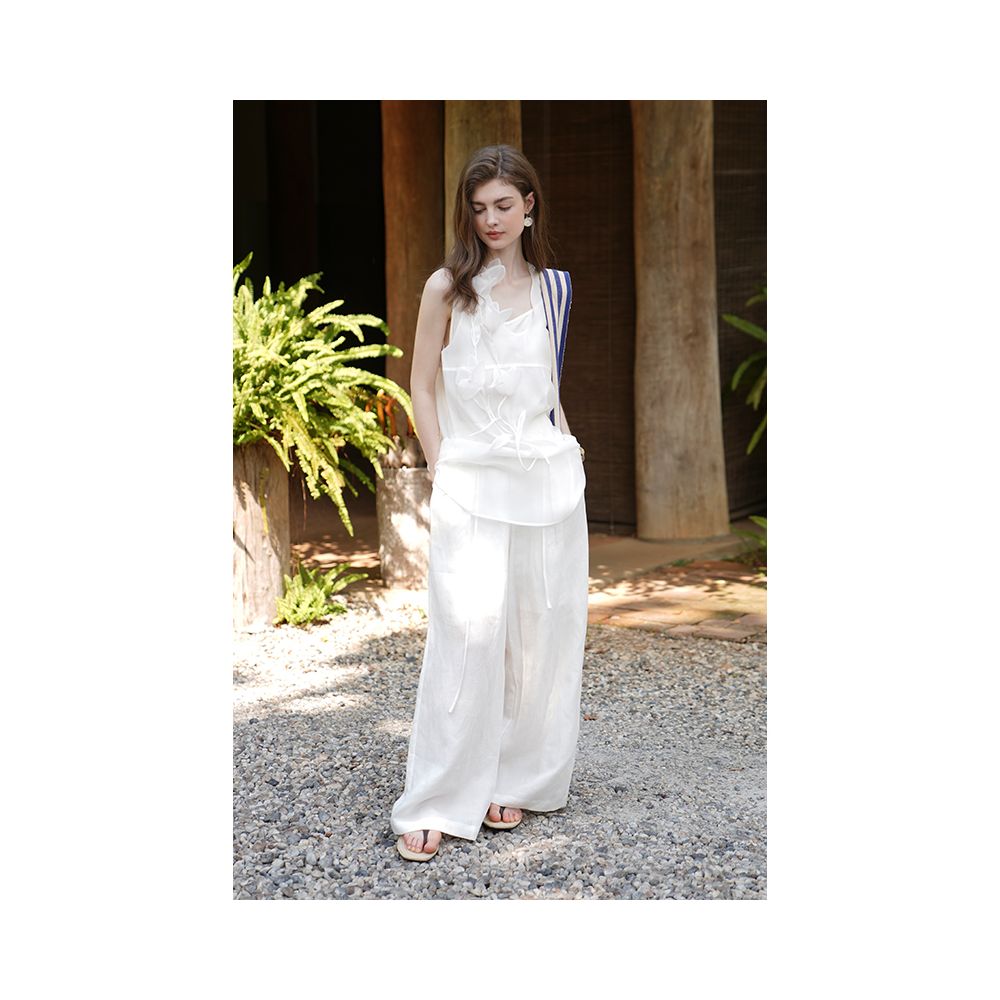 Miorastudio French retro old money style wide leg pants with a sense of drape floor length pants suit casual pants image 1