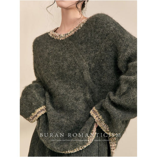 ASAYA5175 – Moss Whisper Knit Sweater 🌿✨