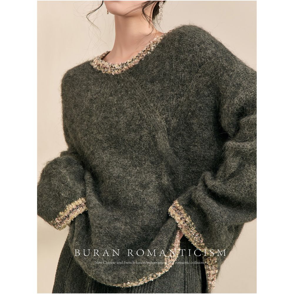 ASAYA5175 – Moss Whisper Knit Sweater 🌿✨