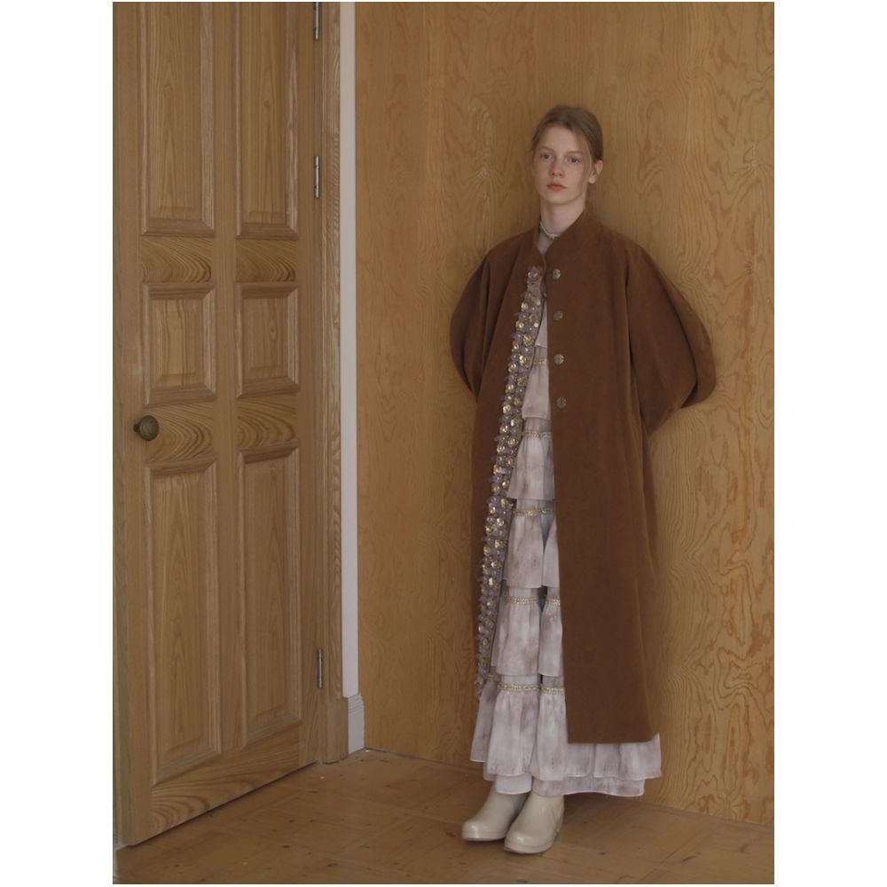 Cariedo Retro Old Money Wind 2025 Winter New Product Style Sheep Leg Sleeve Suede Heavy Industry Lace Long Coat image 20