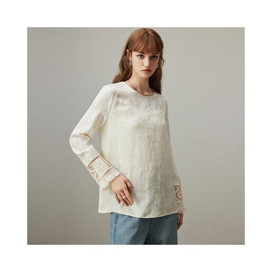 ASAYA5186 – Lace Whisper Blouse 🌿🤍