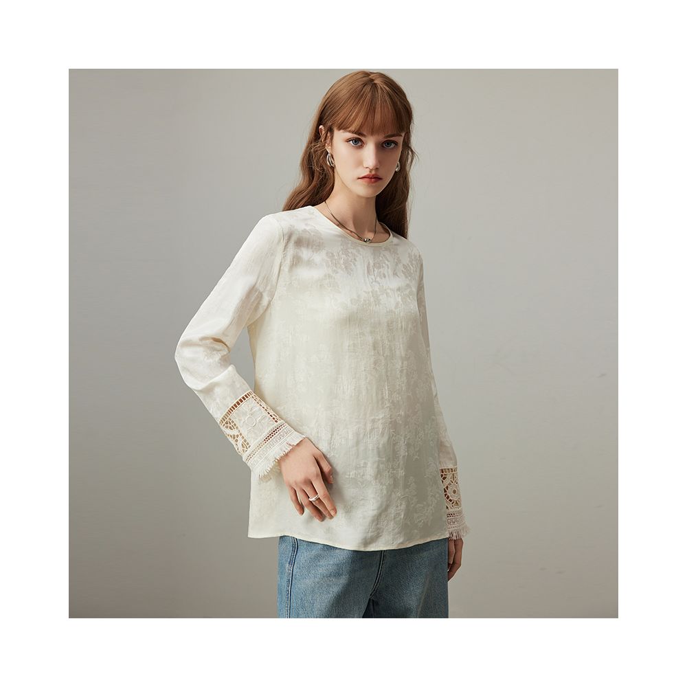 ASAYA5186 – Lace Whisper Blouse 🌿🤍